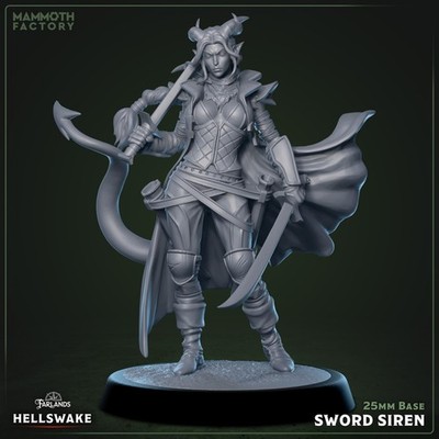 Female Tiefling Fighter Battle Master Miniature | DnD D&D | Mammoth Factory