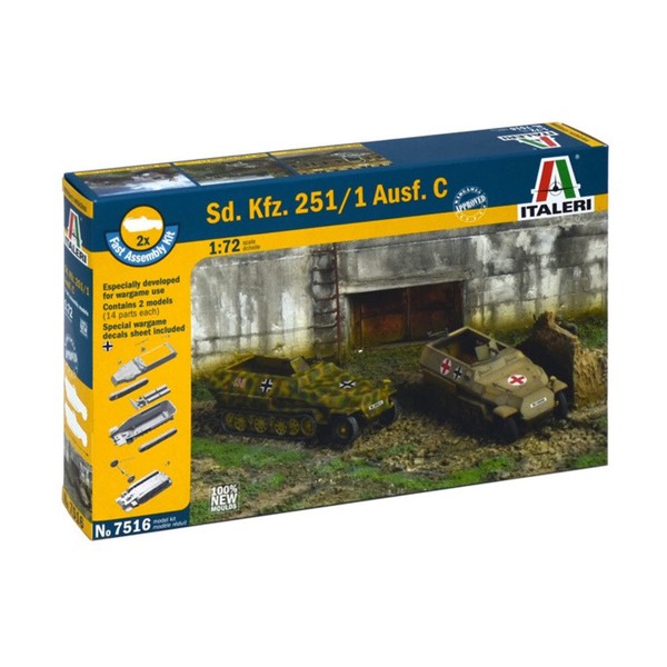 Italeri 1/72 Sd.Kfz. 251/1 Ausf. C # 7516 - Plastic Model Kit (Us Import)-image