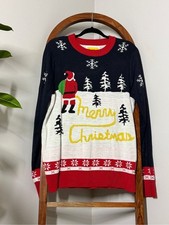 Tipsy Elves XL Yellow Snow Santa Ugly Christmas Sweater Adult Unisex