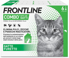 Combo, 6 Pipette, Antiparassitario per Gatti, Gattini E Furetti Di Lunga Durata,