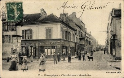 Ak Champigny sur Marne Val de Marne, Platz d'Armes, Gebäude,... - 4729646