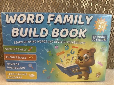 Phonics Flash Cards Word Family Build Book,Learn to Read 30 Read and Rhyme Flip 