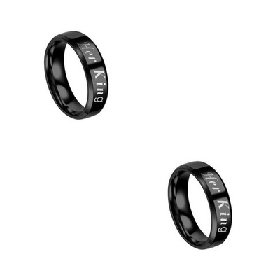 2 Stück 12# Her King His Queen Edelstahl Paare Fingerring Für Sie und Ihn