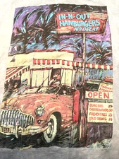 IN N OUT Burger T Shirt SZ XXL Drive Thru Classic 1989 VTG Single Stitich READ