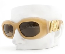 Versace Sunglasses Shiny Opaline Beige Brown Gold VE 4425U 5467/73 with Case