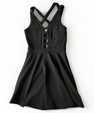 (S) FUNKY SOUL STRAPPY BLACK MINI DRESS 