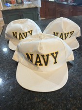 VTG Navy U.S. Navy Snapback Hat Cap Lot Of 3 Made In USA