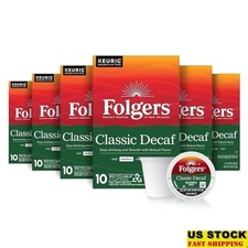 Classic Decaf Coffee K-Cup Pods Medium Roast 10 Count Box Pack of 6 Pods New