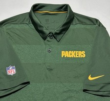 Green Bay Packers Nike NFL On Field Dri-Fit Polo Golf Shirt Striped Mens Small