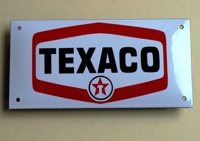 TEXACO Garage. Emailschild Emaille Schild 20x10cm Gasolin Serie