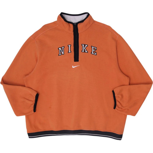 Vintage 90s Nike Center Swoosh Spell Out HalfZip Fleece Sweatshirt Size L