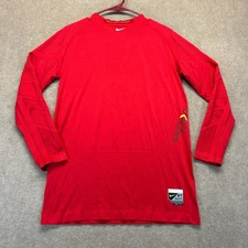 Nike Pro Combat MLB Base Layer Shirt Men's M Red 3/4 Sleeve Vapor Performance