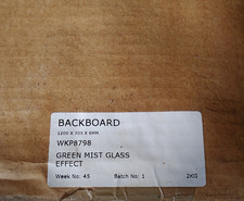 3x NEW Acrylic Howdens Glass Effect Kitchen Splashback Panels 2x Silver 1x Green