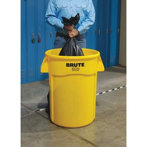 Lata de plástico de alta resistencia redonda Rubbermaid Commercial Fg264360yel Brute 44 galones, Foto 2 de 4