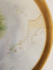 Vintage Hand Painted Artist Signed 1972 Farm Floral Scene Gold Trim Cake  Plate — photo 8