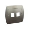 Simon Akord Cover for double IT socket 2xRJ, flat metalized satin PL-999a/29