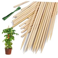 Bamboo Plant Stakes, Wood Plant Supports,Natural Bamboo 18 Inch Burlywood