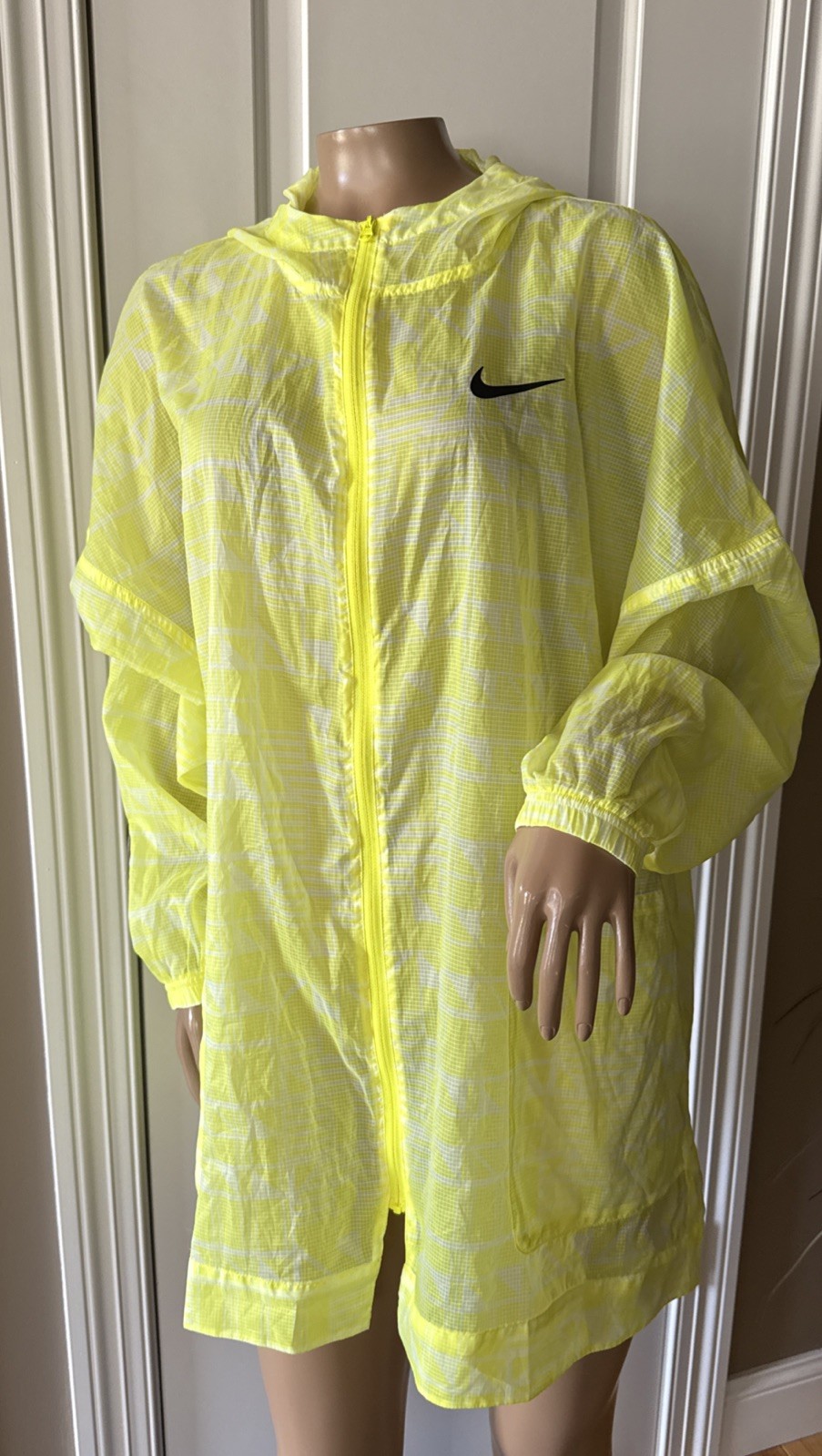 SACAI X NIKE NIKE Sportswear Indio Giacca Tessuto Full Zip Cappuccio Donna Taglia M Nuova con etichette Multi