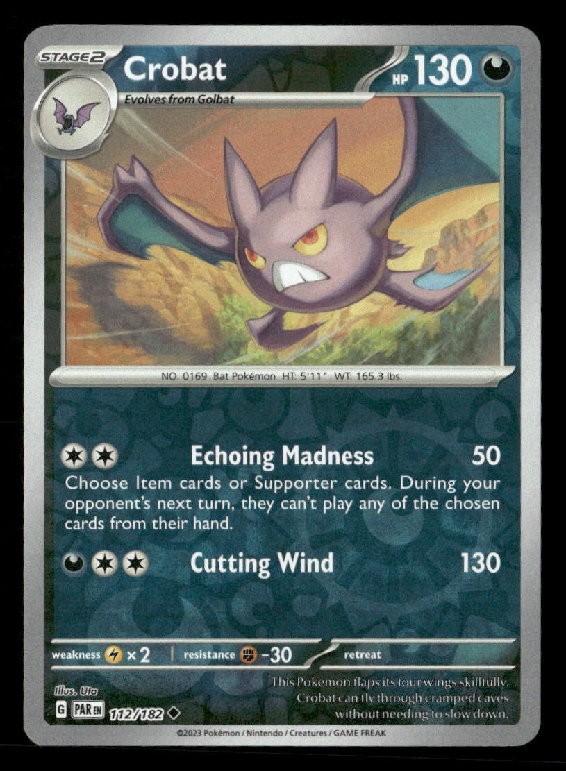 Crobat 112/182 UC Paradox Rift Reverse Holo NM/M Pokemon