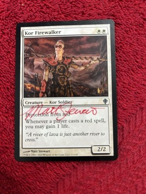 Kor Firewalker Worldwake NM White Uncommon Matt Stewart SIGNED MTG CARD