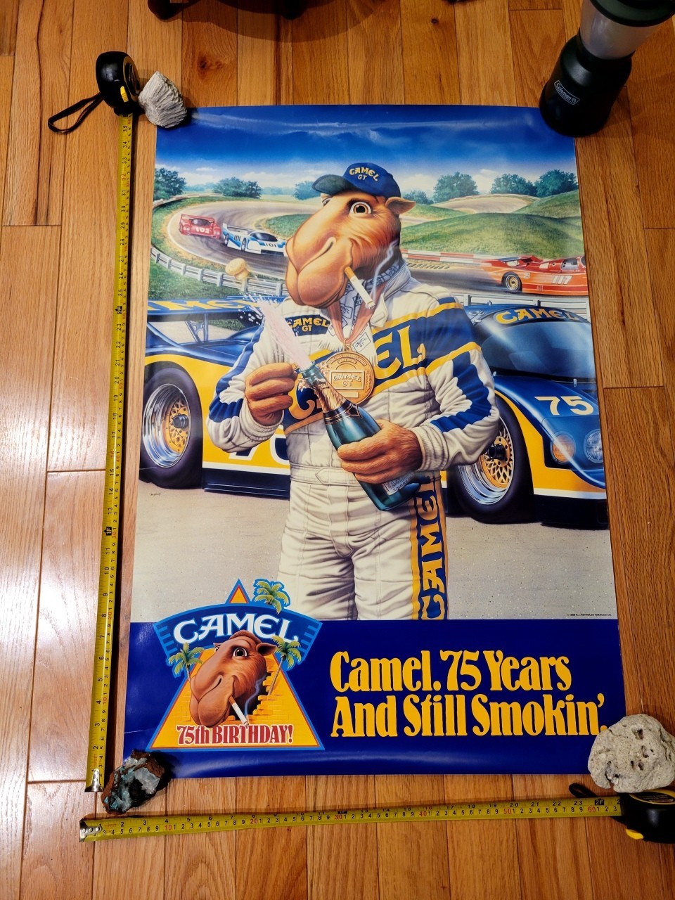 JOE CAMEL  VINTAGE 75TH ANNIVERSARY POSTER BRAND NEW 1988 36X24 VERY COOL! EUC