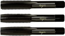 HTS80034 3/8-16 Hss Black Oxide Alfa Hand Tap Set Made In USA, (Pack of 4)