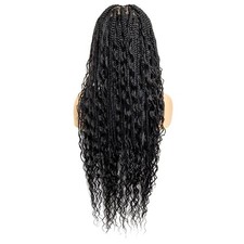 PIB 32" Full Lace Braid Wig - Boho Box Braided Square Parted Dark Brown