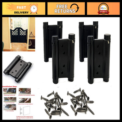 4 Pcs 3'' Double Action Spring Hinges - Stainless Steel Cafe Saloon Door, Self-Cl