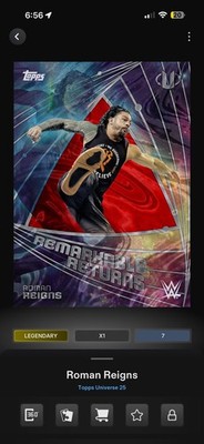 Digital Card Topps WWE Roman Reigns 10cc Universe Red Magma Remarkable Returns