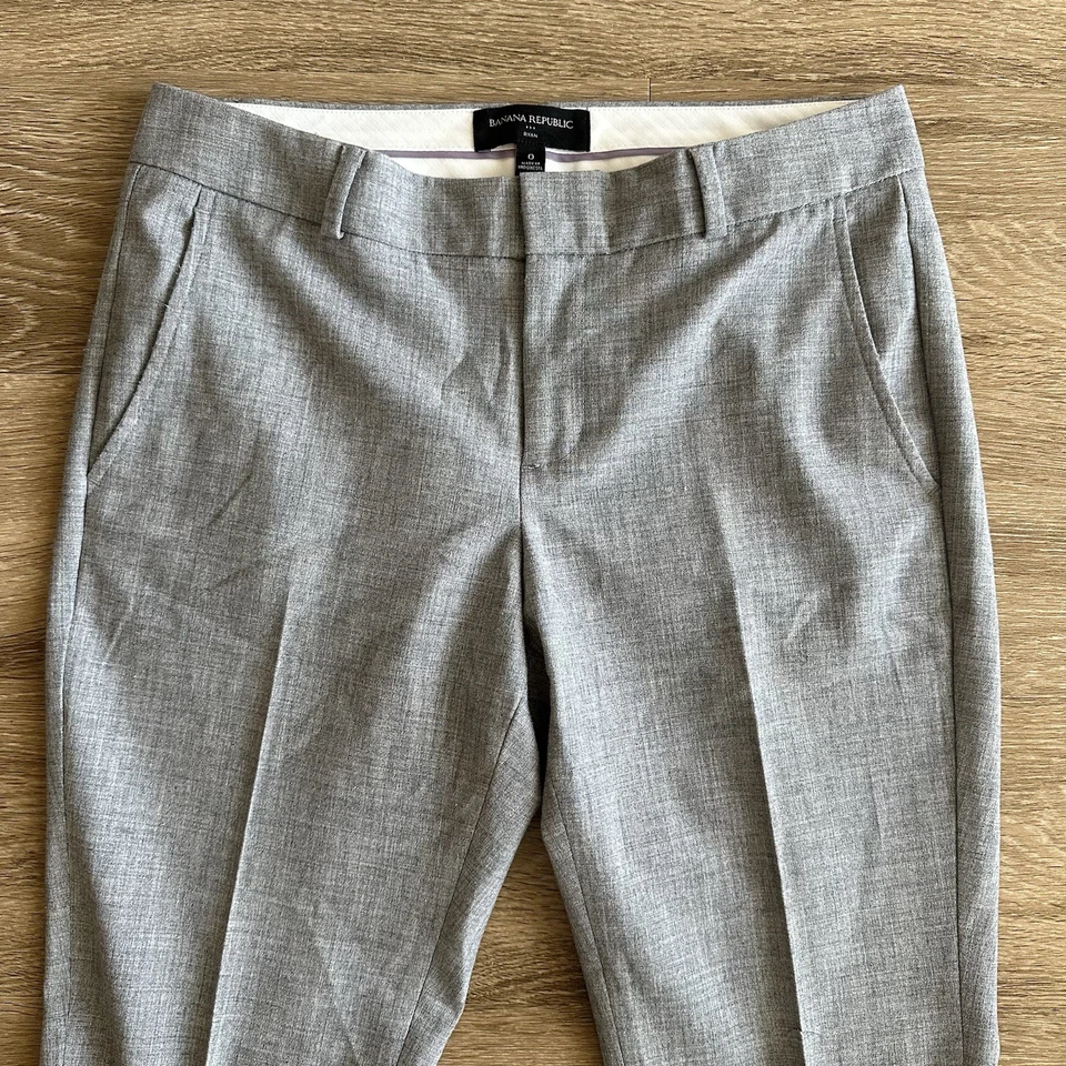Banana Republic Ryan Casual Work Pants Gray Womens 0 - Image 2 of 4