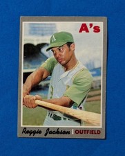 1970 TOPPS #140 REGGIE JACKSON BASEBALL CARD - OAKLAND A’s HOF - NO CREASES