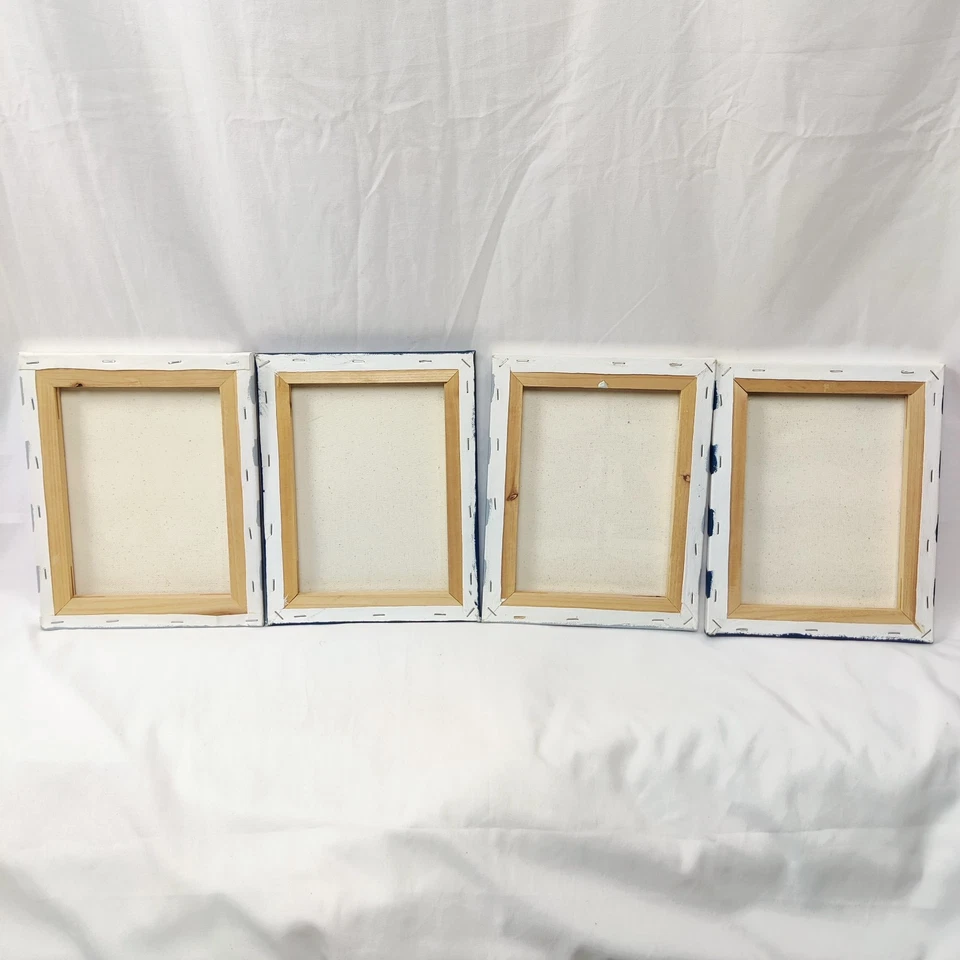 Arte en lienzo enmarcado 8x10 decoración habitación bebé niño océano ancla náutica 4 piezas Foto 4 de 4