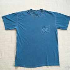Comfort Colors Blue Valley Southwest Whale Pocket T Shirt Men's Size Large