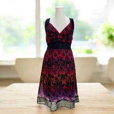 Bohemian Ombre Floral Dress Empire Waist Summer Resort Festival Cottagecore XL