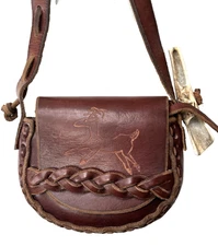 Mountain Man Possibles Bag Deer Motif-Copy of Authentic Colonial Design 7"Wx 5"T