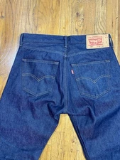 Levi's 501 Raw Denim Jeans size 32 x 32 NWOT V-Stitch Button Fly