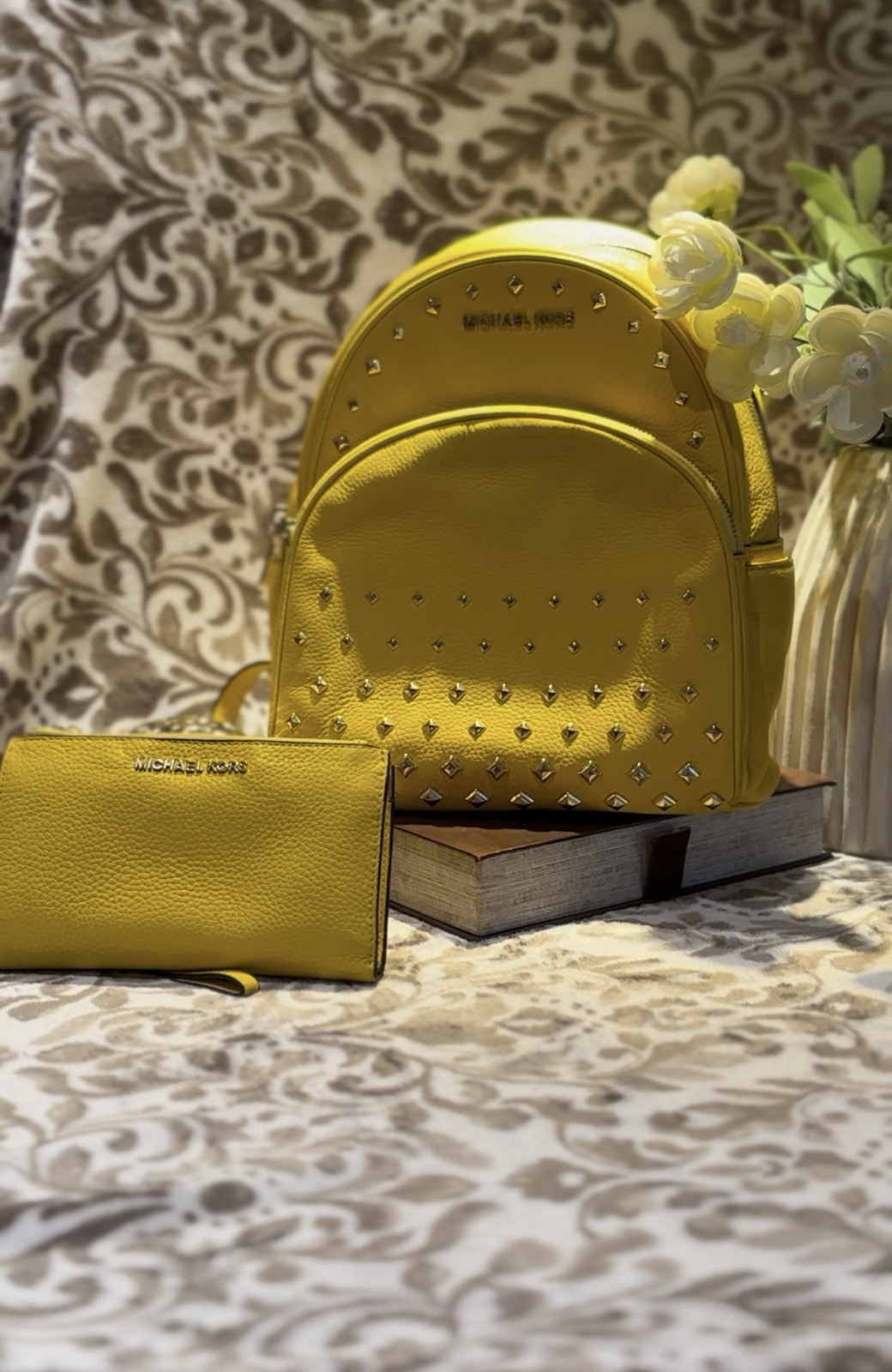 Michael Kors Erin Small Citrus Leather Studded Backpack