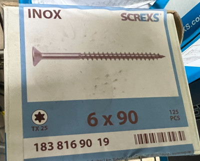 125Stück Holzschrauben  6,0x90mm Edelstahl Rostfrei Inox senkkopf / H2GarPal