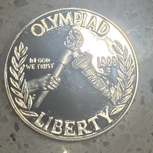 1988 Olympic Proof Silver Dollar San Francisco Mint w/ Box & Certificate 1oz