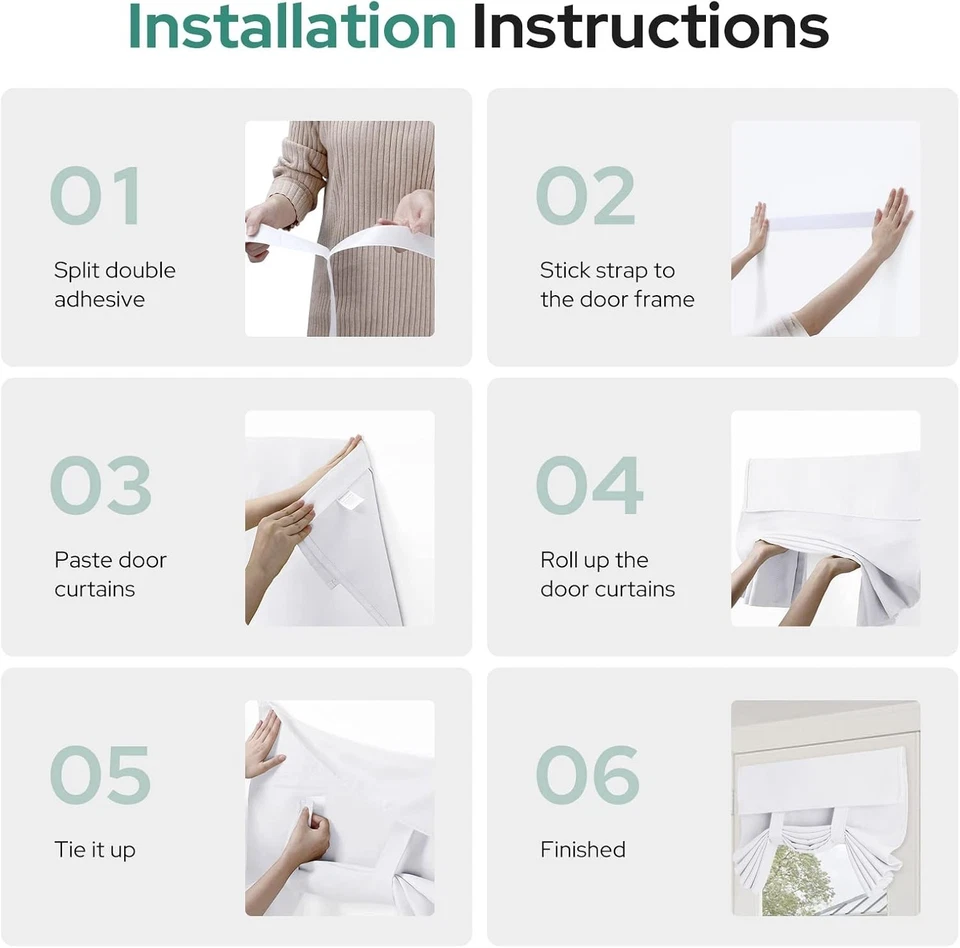 Cortinas de puerta francesas con aislamiento térmico Blackout para privacidad fácil instalación suaves Foto 3 de 4