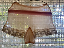 VTG GUSSET GRANNY NYLON LACE SHEER PINK SISSY PANTY M