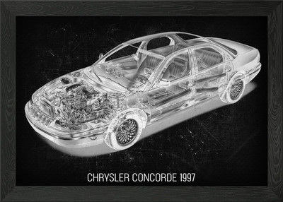 Chrysler Concorde 1997 Gerahmtes Wandbild Poster Leinwanddruck Bild