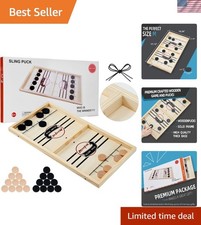 Handcrafted Wooden Puck Game   Fast Action Air Hockey for Kids and Adults