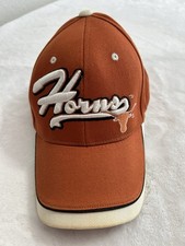 Texas Longhorns Ball Cap Embroidered "Horns" Snapback Orange Texas, Preowned