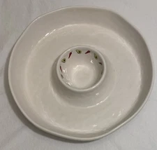 Rae Dunn Ceramic Chip And Dip Serving Tray 14” White/Decorative NEW