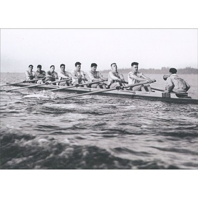 Pulling For Gold US Olympic Rowing Team Big Fold-Out Photo Birthday Card
