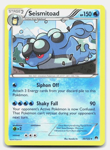 Seismitoad 35/122 Rare BREAKpoint Pokemon Lightly Played