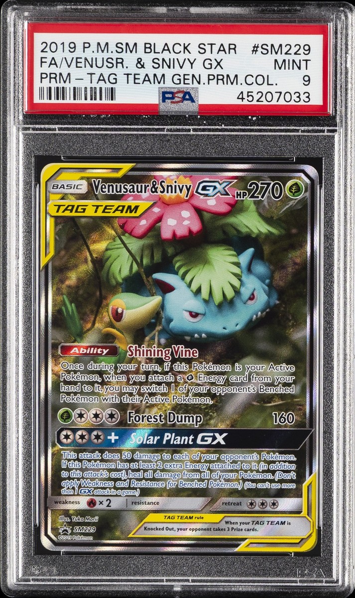 2019 POKEMON SM BLACK STAR PROMO #SM229 FULL ART/VENUSAUR & SNIVY