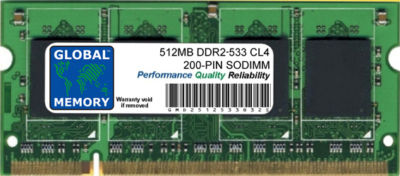 512MB DDR2 533MHz PC2-4200 200-PIN SODIMM SPEICHER RAM Für Laptops/Netbooks