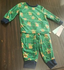 Star Wars Size 18 Month Mandalorian Disney Baby Yoda Velour Christmas Pajama Set